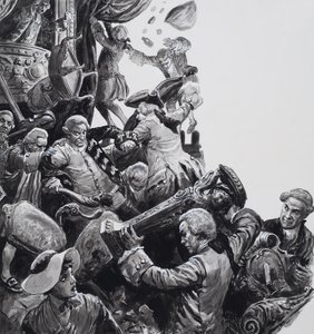 The Hoax at New Theatre, Haymarket (gouache sur papier)
