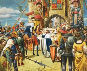Roi non identifié accueilli par des dignitaires - C.L. Doughty