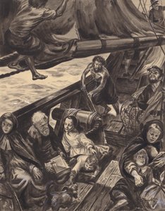 Voyage du Mayflower (gouache sur papier)