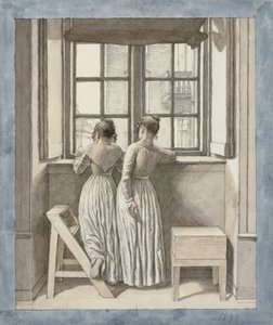 À une fenêtre dans l