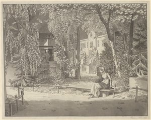 Aux tombes de Descartes et Condé dans le Jardin Elysée des Petits Augustins, Paris - Christoffer Wilhelm Eckersberg