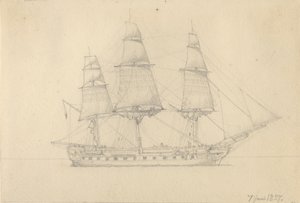 Une frégate - Christoffer Wilhelm Eckersberg