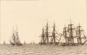 Un brick naviguant. Illustration pour "Linearperspectiven", Planche IXb - Christoffer Wilhelm Eckersberg