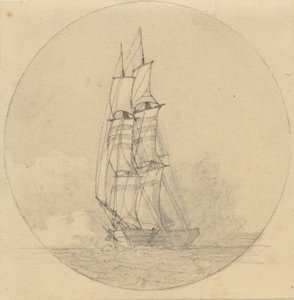 Une brigantine sous voile vue de face - Christoffer Wilhelm Eckersberg