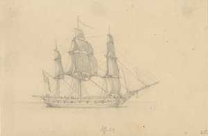 Une corvette - Christoffer Wilhelm Eckersberg