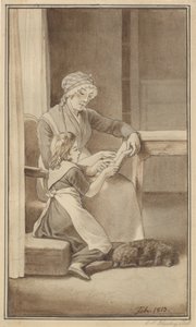 Une mère apprend à lire à sa petite fille - Christoffer Wilhelm Eckersberg