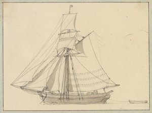 Un sloop sous voile - Christoffer Wilhelm Eckersberg