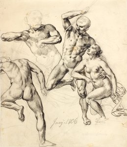 Études de figures - trois hommes et une femme - Christoffer Wilhelm Eckersberg