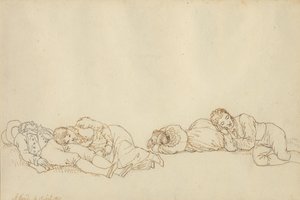 Quatre Parisiens endormis - Christoffer Wilhelm Eckersberg