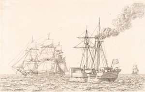 Bateau à vapeur et voilier - Christoffer Wilhelm Eckersberg
