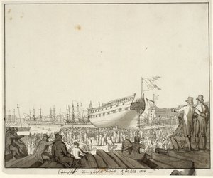 Le navire de ligne Prince Christian Frederik lancé