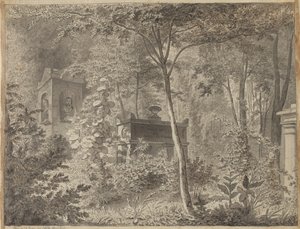 Tombe de Molière dans le Jardin Élysée des Petits Augustins, Paris, 10 juin (1811) - Christoffer Wilhelm Eckersberg