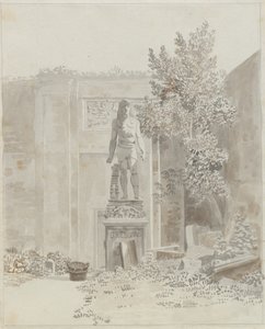 Statue antique romaine de style égyptien, probablement dans le jardin du Palazzo Barberini