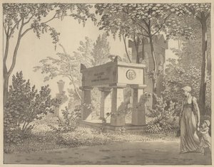 Le sarcophage de Molière dans le Jardin Élysée - Christoffer Wilhelm Eckersberg