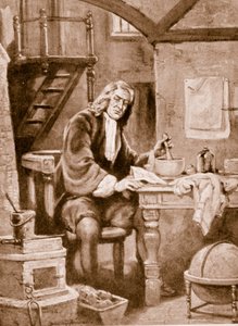 Sir Isaac Newton dans sa petite chambre