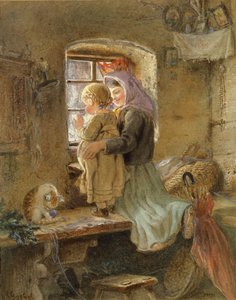 Intérieur : paysanne et enfant - C. Goebel