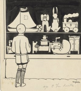 Dick regarde la vitrine d