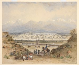 Un général passant en revue la cavalerie et l