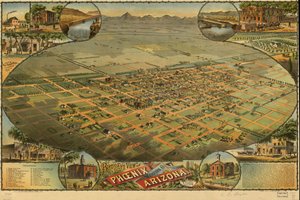Vue aérienne de Phoenix, comté de Maricopa, Arizona. - C. J.; Byrnes Dyer