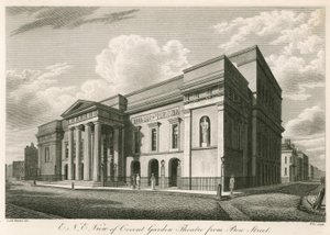 Vue extérieure nord-est du Théâtre de Covent Garden, Londres, depuis Bow Street - C. John Mayle Whichelo
