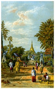 La pagode Shwe Dragon, Rangoon, XIXe siècle