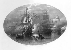 La bataille navale de Sole Bay (1672, c. 1870) - Domenico del Barbiere