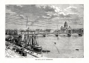 La rivière Neva, Saint-Pétersbourg, 1879 - C. Laplante