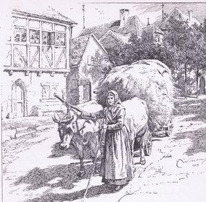 Des charrettes tirées par des bœufs roulaient dans les rues silencieuses, de L