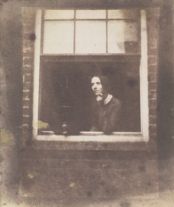 Dame à la fenêtre ouverte avec cage à oiseaux - Calvert Jones