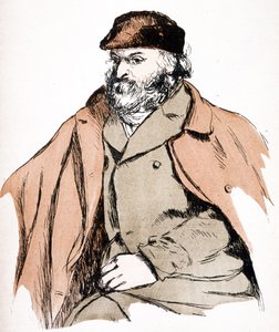 Portrait illustré de Paul Cézanne (1839 - 1906), artiste français et peintre post-impressionniste. (gravure) - Camille (after) Pissarro