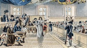 Marie-Antoinette, reine de France, devant les juges à son procès le 14 octobre 1793.