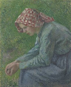 Une paysanne assise - Camille Jacob Pissarro