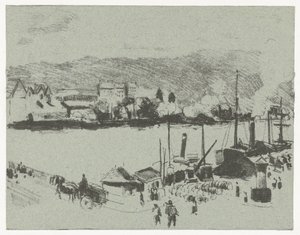 Vue sur le quai de la Seine à Rouen - Camille Jacob Pissarro