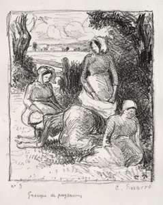 Groupe de paysans, vers 1896 - Camille Jacob Pissarro