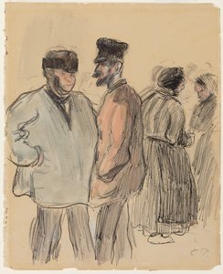 Groupe de personnages au marché, Gisors