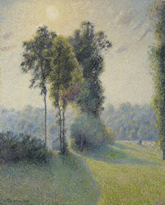 Paysage à Saint-Charles, près de Gisors, Coucher de soleil - Camille Jacob Pissarro