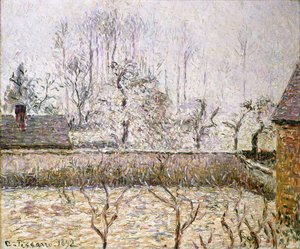 Paysage, givre et brume, Eragny - Camille Jacob Pissarro