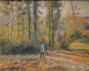 Paysage avec un chasseur, Pontoise - Camille Jacob Pissarro