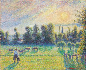 Pâturage, coucher de soleil, Eragny, 1890 - Camille Jacob Pissarro