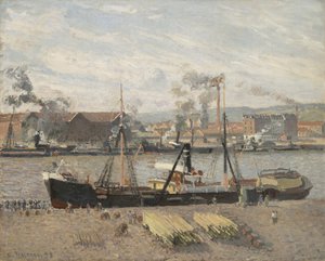 Port de Rouen, déchargement de bois, 1898 - Camille Jacob Pissarro