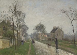 Route de Versailles, Louveciennes, effet de pluie, 1870 - Camille Jacob Pissarro