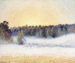 Coucher de soleil et brume à Éragny, 1891 - Camille Jacob Pissarro