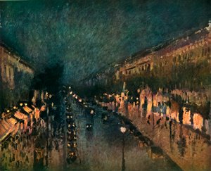 Le boulevard Montmartre la nuit - Camille Jacob Pissarro