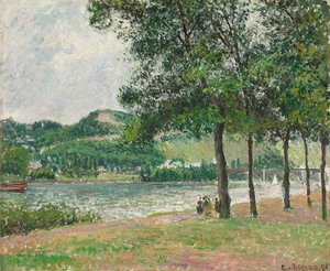 Le Cours-la-Reine à Rouen, temps gris, 1898