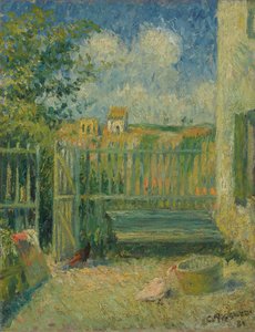 La cour de la maison Rondest, Pontoise - Camille Jacob Pissarro