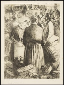 Le marché à Pontoise, vers 1895 - Camille Jacob Pissarro