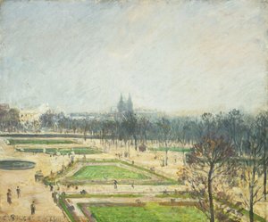 Le bassin des Tuileries, brume - Camille Jacob Pissarro