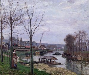 La Maison de lavage, Pontoise Port-Marly, ou La Laverie, 1872 - Camille Jacob Pissarro