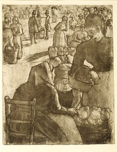 Marché aux légumes à Pontoise, 1891