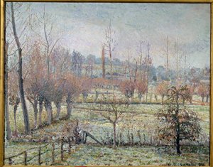 Givre blanc, matin ou effet de neige à Éragny. Peinture de Camille Pissarro (1830-1903) - Camille Jacob Pissarro
